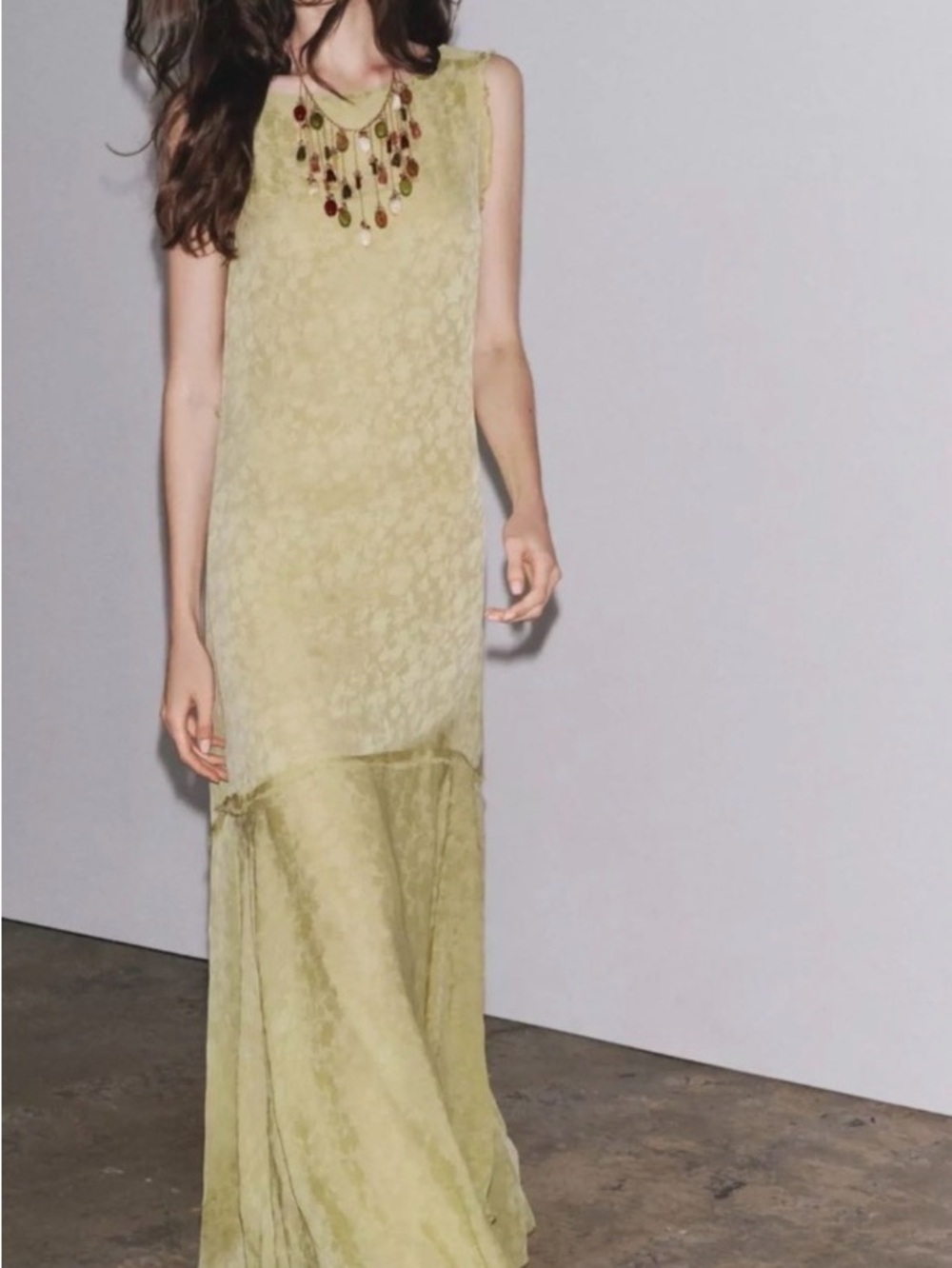 Zara Jaquard Light Green dress